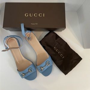 NIB Gucci Leather Horsebit low heel Sandals size 9.5